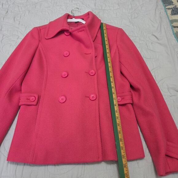 Express Design Studio Pink Wool Blend Pea Coat Woman's Size Medium - Picture 4 of 7